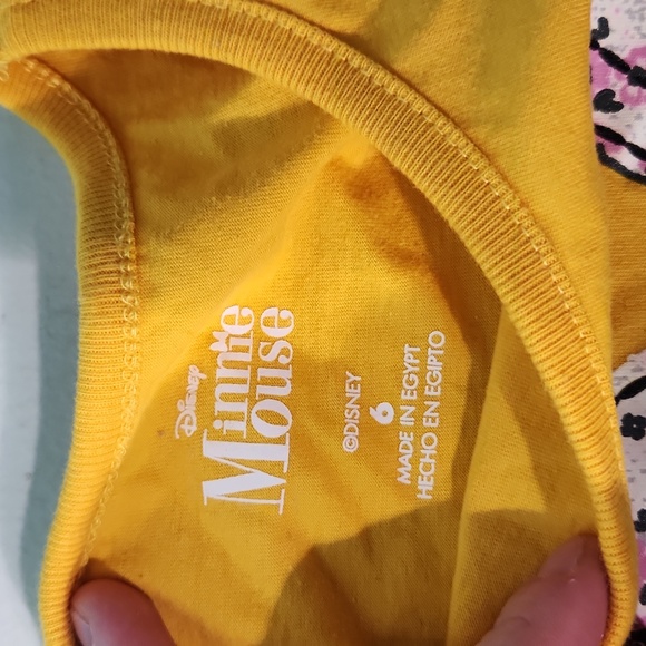 5/$25🌴Disney Yellow Mini Mouse Graphic Tee 6 Girls - Picture 4 of 5